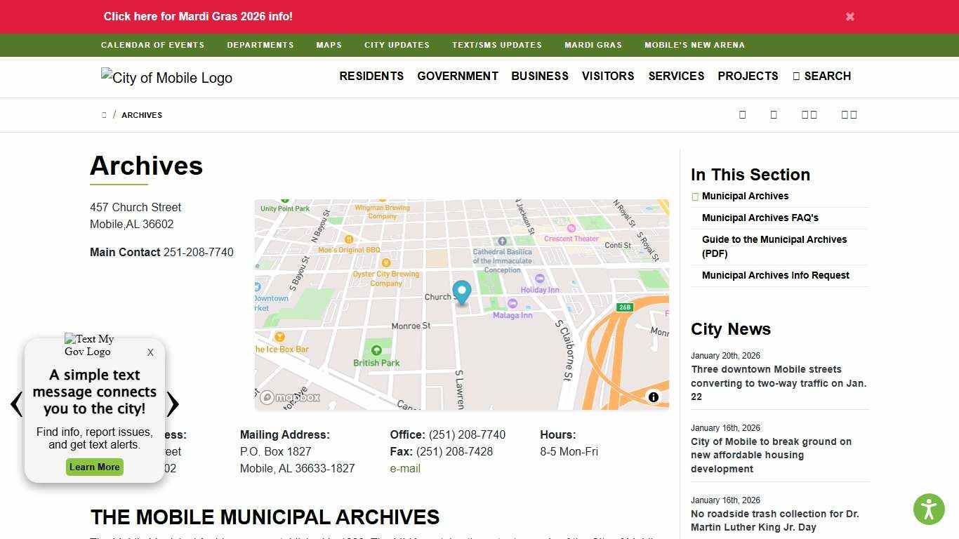 Archives : City of Mobile