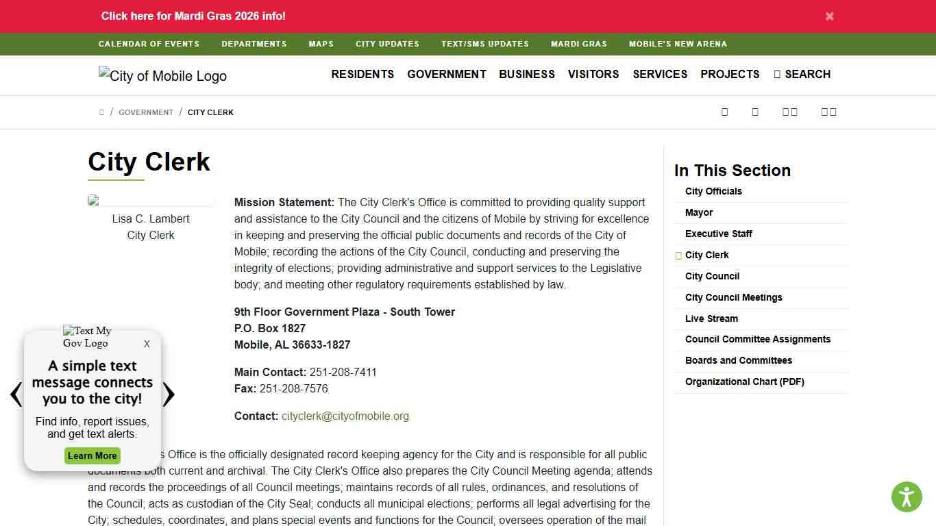 City Clerk : City of Mobile